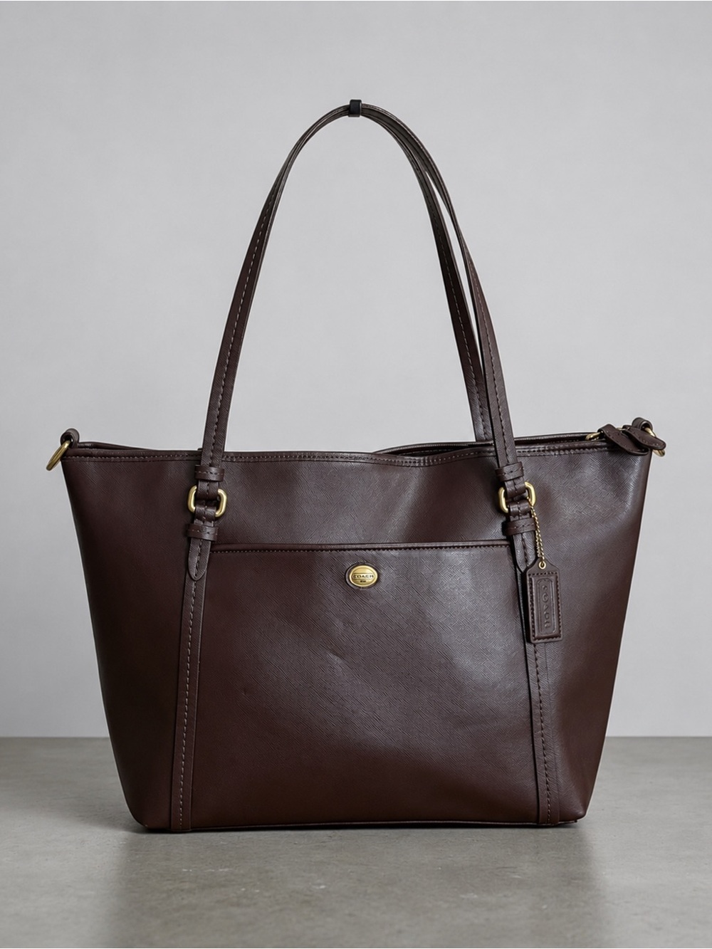 Coach Peyton F25667 Brown Mahogany Leather Tote Bag Shoulder Bag